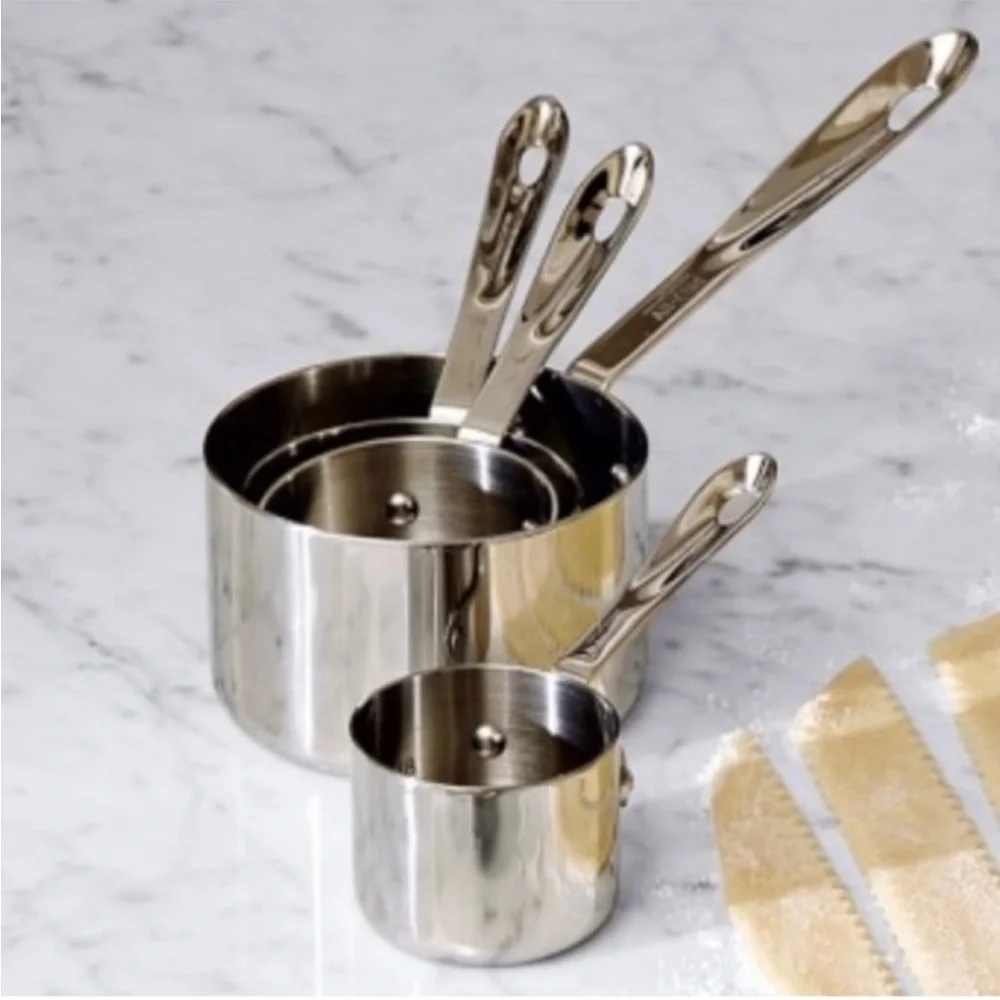 NWT ALL CLAD Stainless Steel Measuring Cup Set 4 Piece Cookware